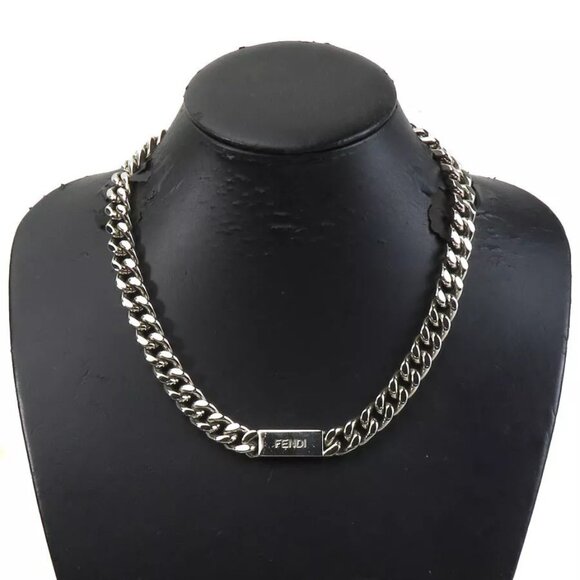 Auth FENDI Chain Necklace Silver Metal - 55974